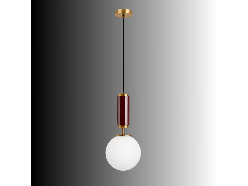 Lampe suspendue en métal "Moira" - 15 x 15 x 120 cm - Rouge