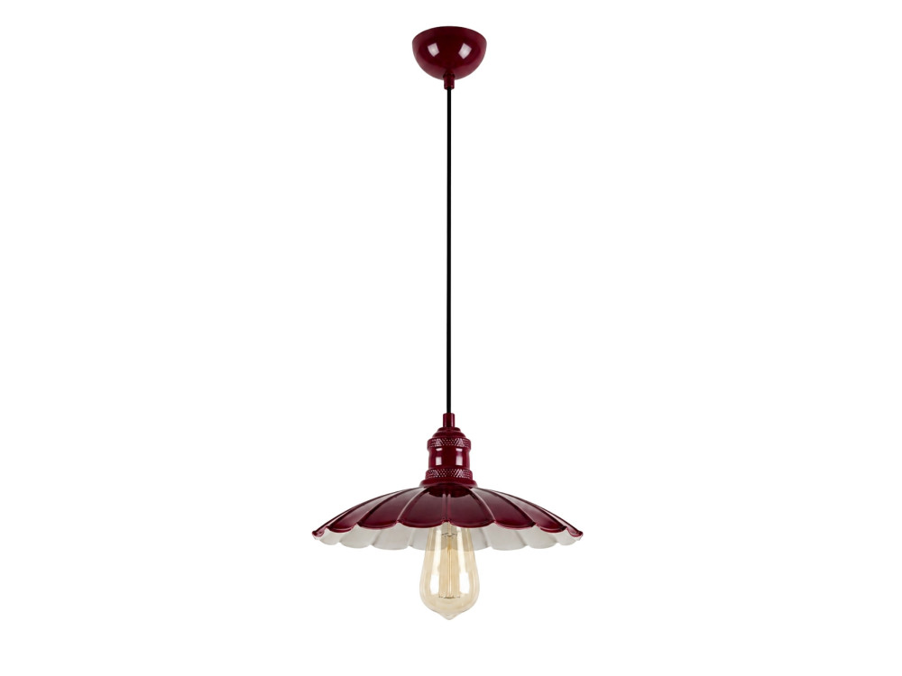 Lampe suspendue en métal "Volan" - 25 x 25 cm - Bordeaux