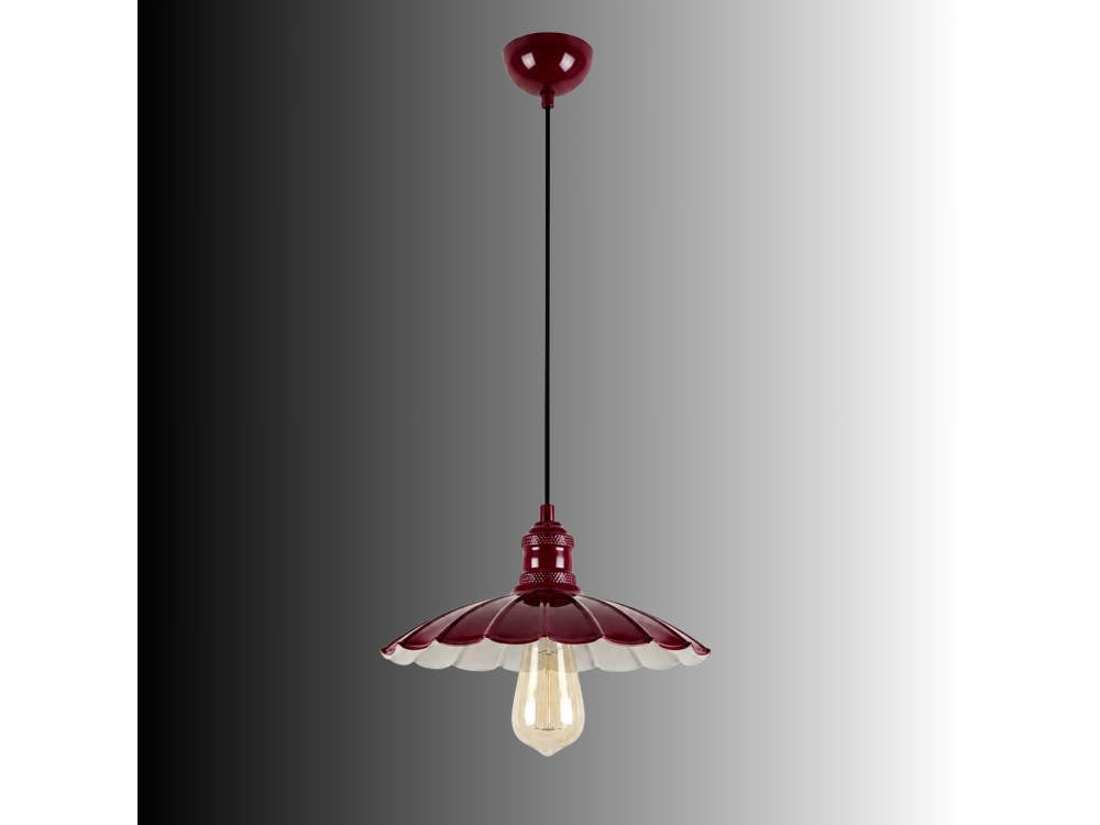 Lampe suspendue en métal "Volan" - 25 x 25 cm - Bordeaux