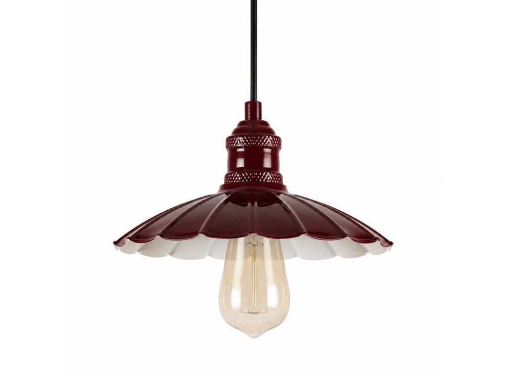 Lampe suspendue en métal "Volan" - 25 x 25 cm - Bordeaux