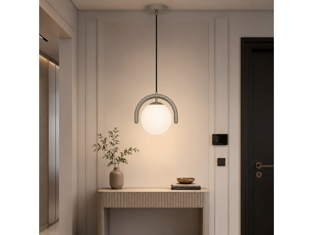 Lampe suspendue en métal "GEDIK-20441" - 20 x 20 cm - Gris