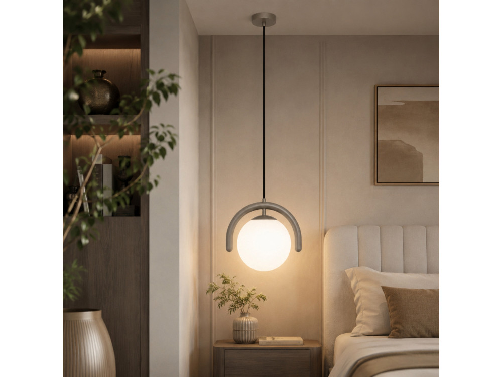 Lampe suspendue en métal "GEDIK-20441" - 20 x 20 cm - Gris