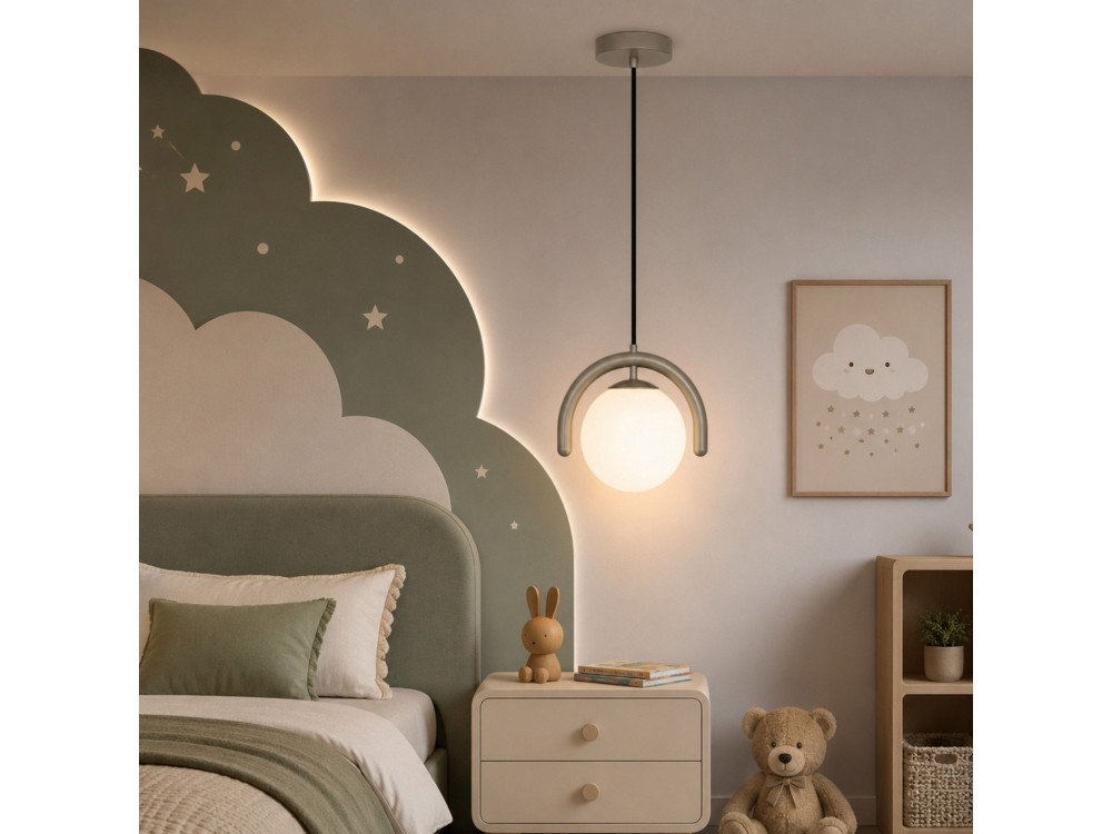 Lampe suspendue en métal "GEDIK-20441" - 20 x 20 cm - Gris