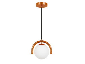 Lampe suspendue en métal "GEDIK-20441" - 20 x 20 cm - Marron / Orange