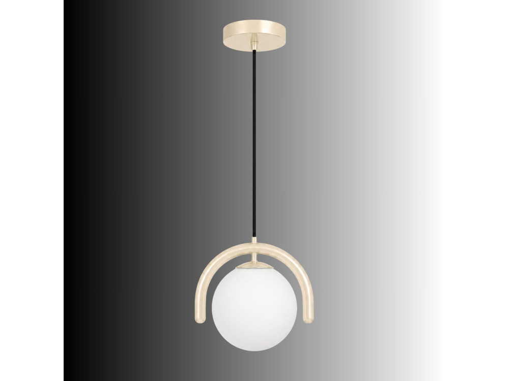 Lampe suspendue en métal "GEDIK-20441" - 20 x 20 cm - Beige