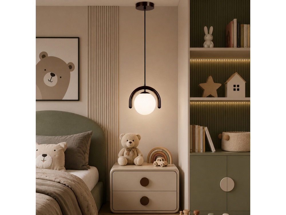 Lampe suspendue en métal "GEDIK-20441" - 20 x 20 cm - Marron