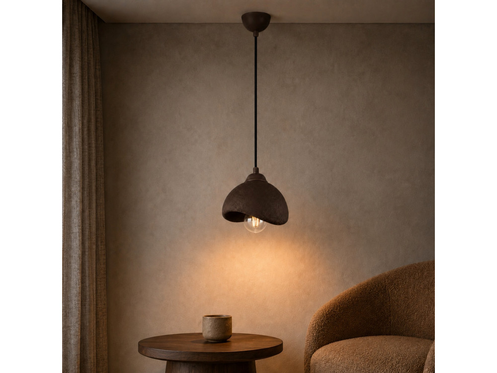 Lampe suspendue en métal "Vegas" - 21 x 20 cm - Marron