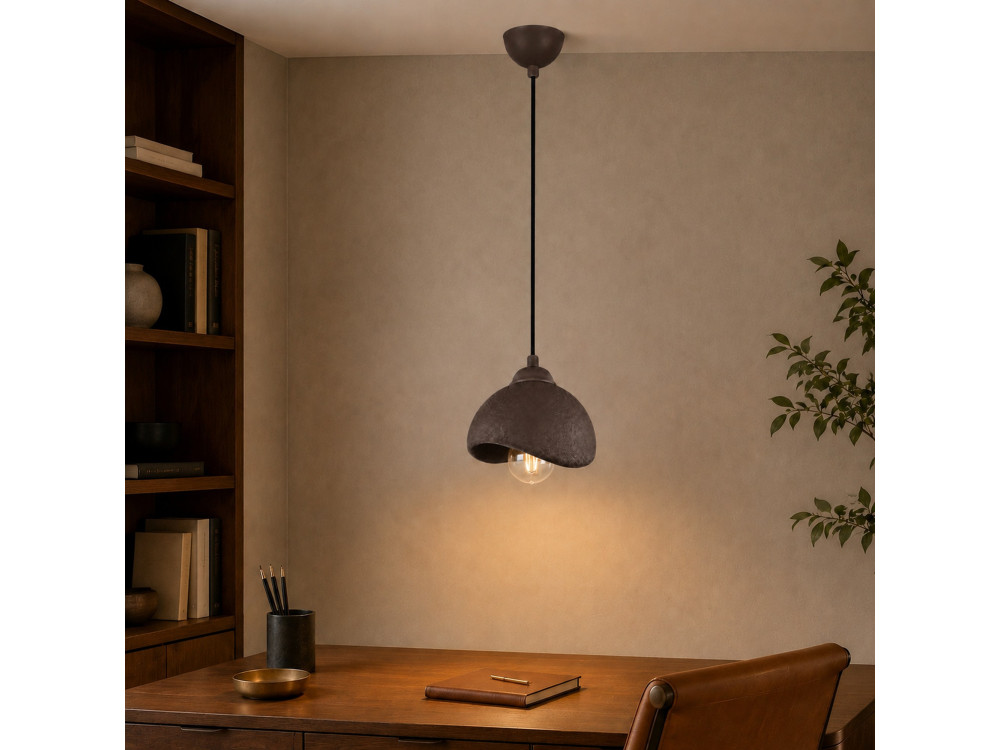 Lampe suspendue en métal "Vegas" - 21 x 20 cm - Marron