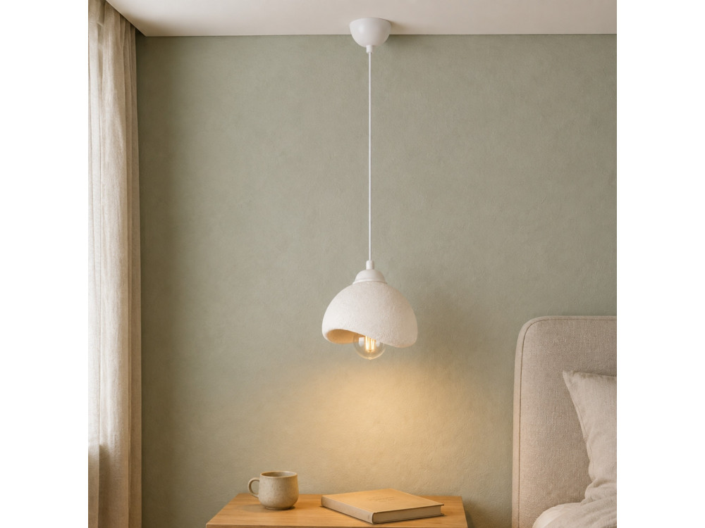 Lampe suspendue en métal "Vegas" - 21 x 20 cm - Blanc