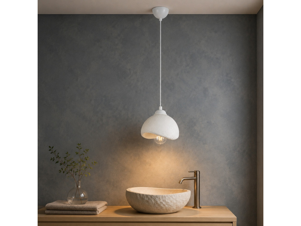 Lampe suspendue en métal "Vegas" - 21 x 20 cm - Blanc