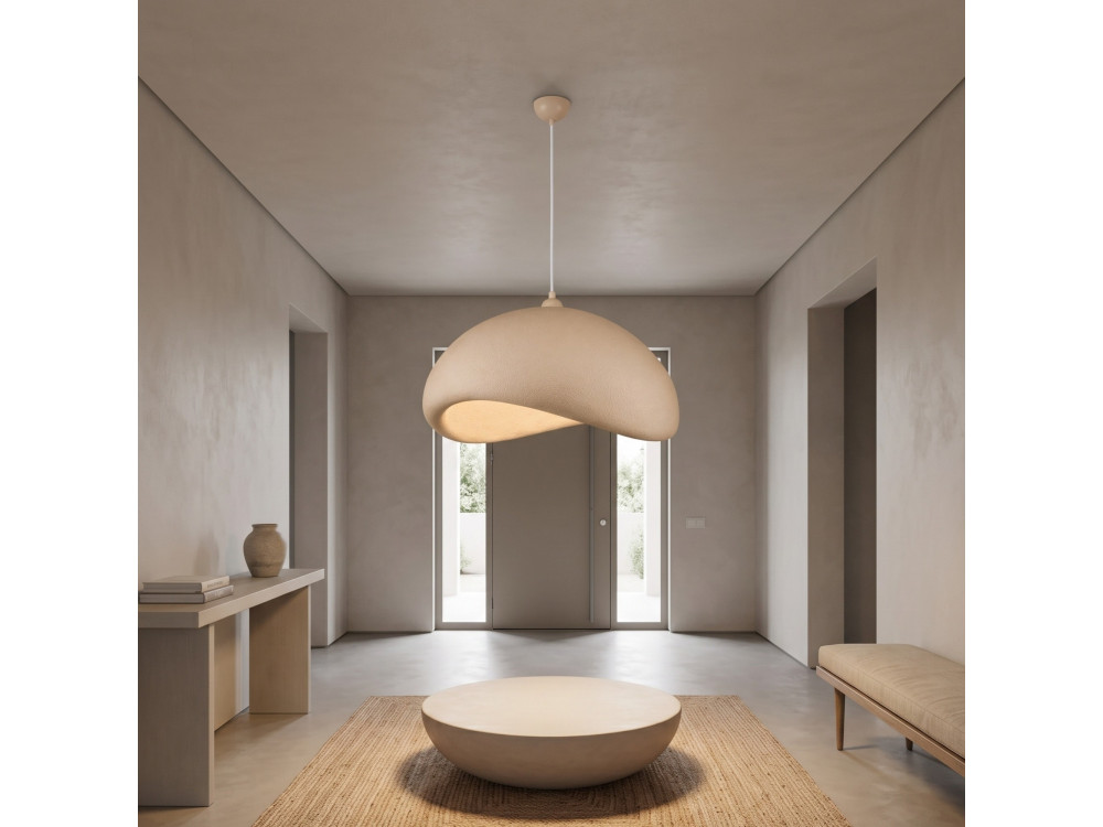 Lampe suspendue en métal "Vegas" - 64 x 51 cm - Beige