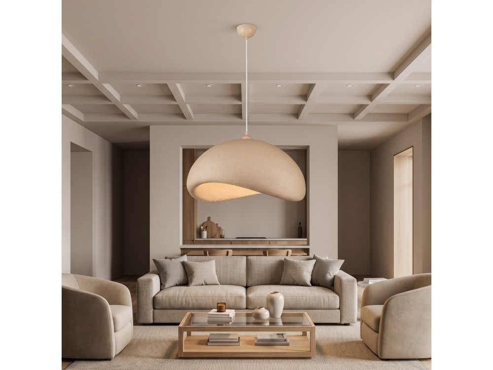 Lampe suspendue en métal "Vegas" - 64 x 51 cm - Beige
