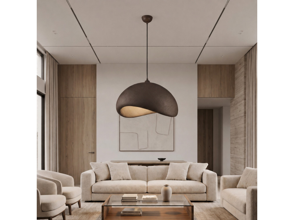 Lampe suspendue en métal "Vegas" - 64 x 51 cm - Marron
