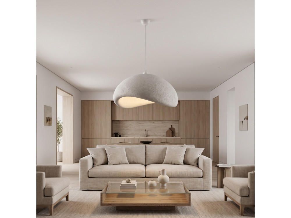 Lampe suspendue en métal "Vegas" - 64 x 51 cm - Blanc