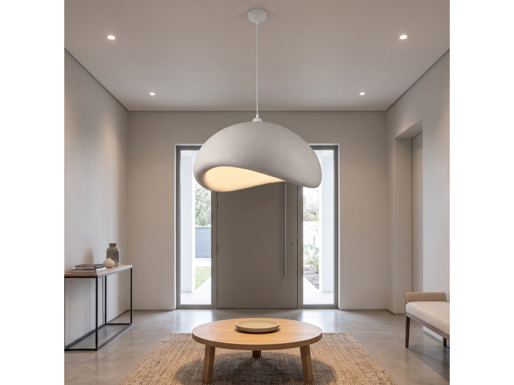 Lampe suspendue en métal "Vegas" - 64 x 51 cm - Blanc
