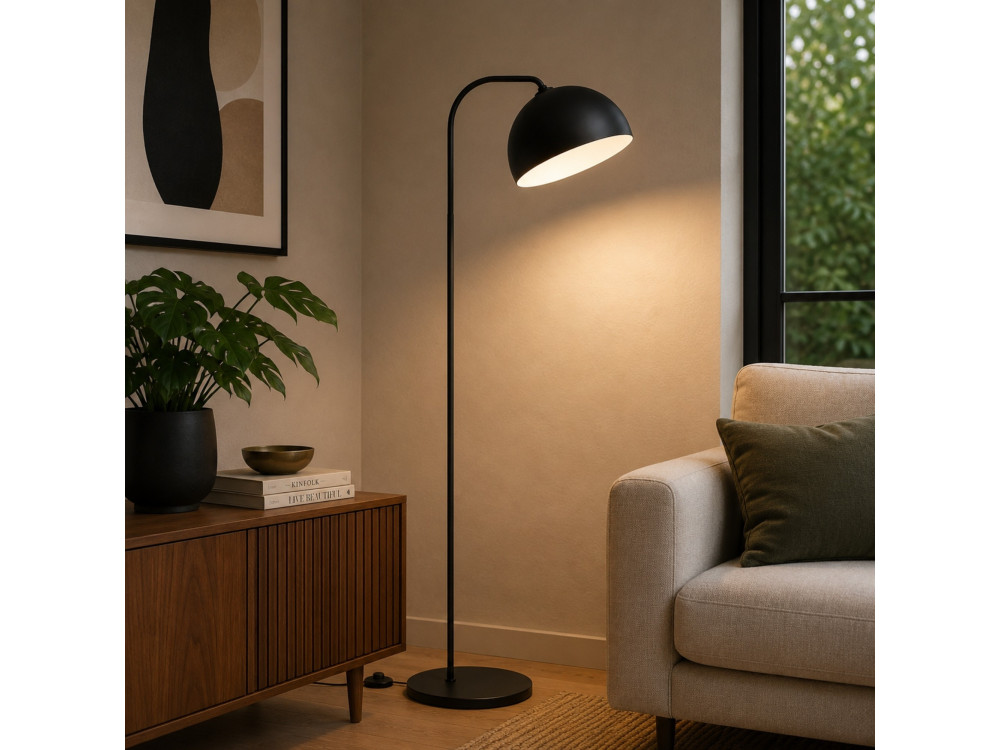Lampadaire en métal "Yaka" - 51 x 51 cm - Noir