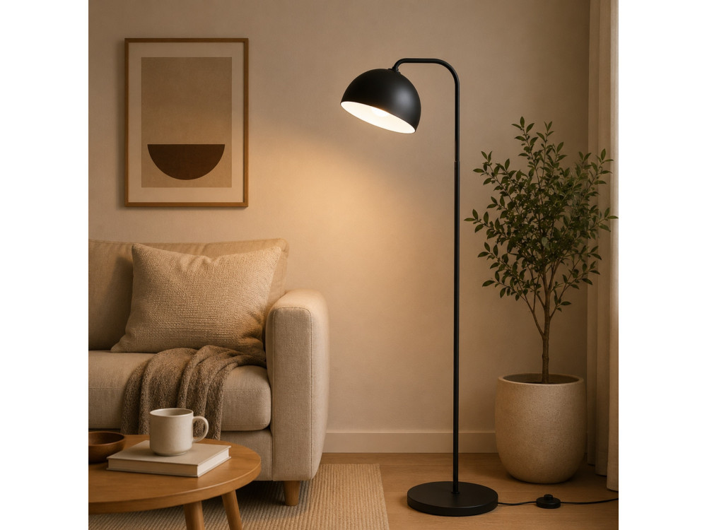 Lampadaire en métal "Yaka" - 51 x 51 cm - Noir