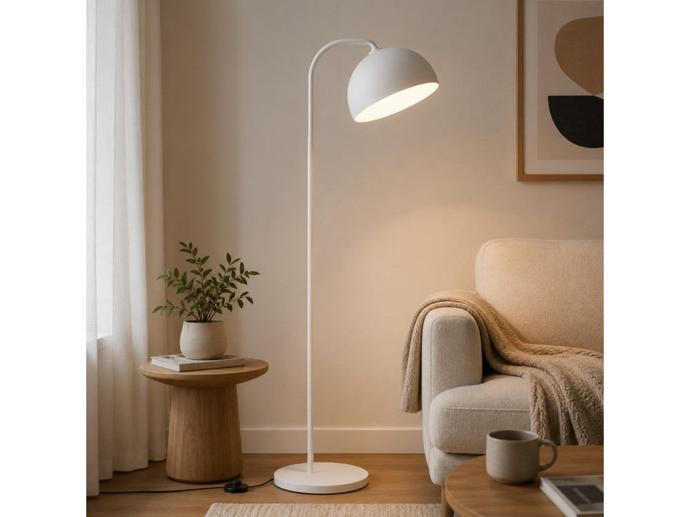 Lampadaire en métal "Yaka" - 51 x 51 cm - Blanc