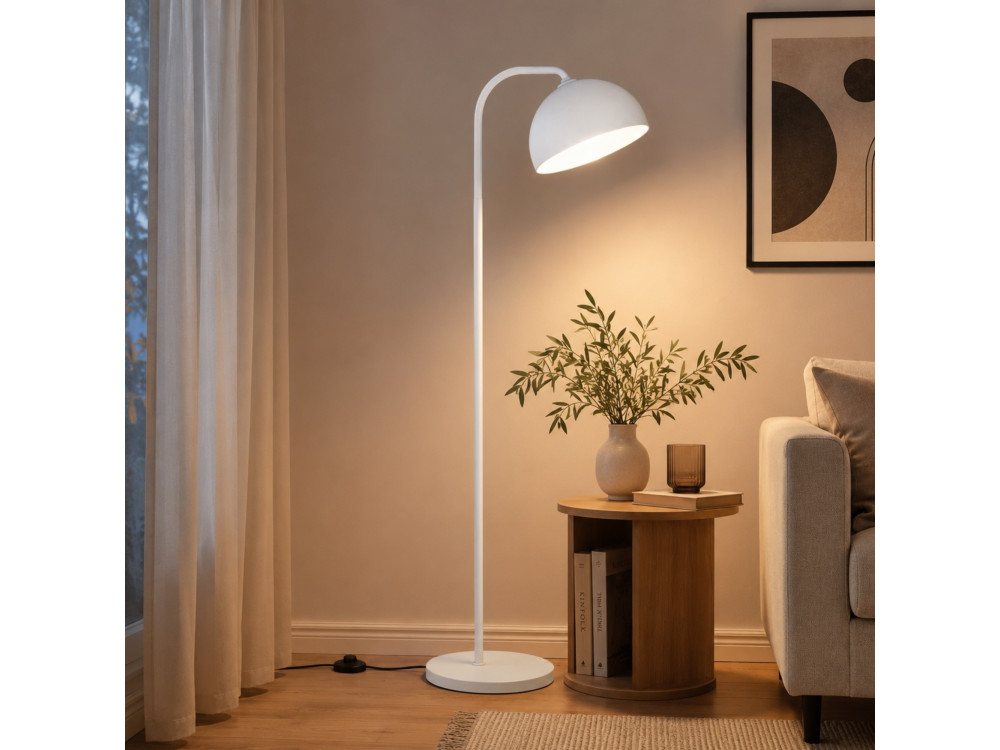Lampadaire en métal "Yaka" - 51 x 51 cm - Blanc