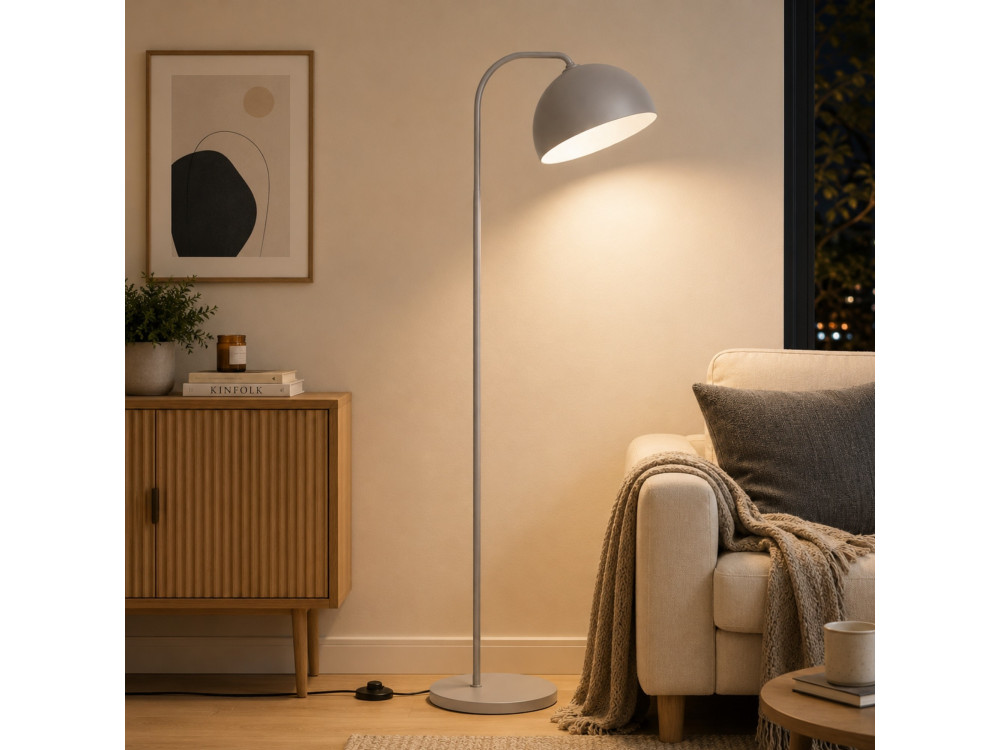 Lampadaire en métal "Yaka" - 51 x 51 cm - Gris