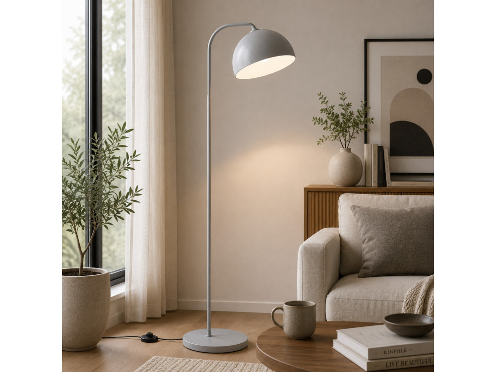 Lampadaire en métal "Yaka" - 51 x 51 cm - Gris