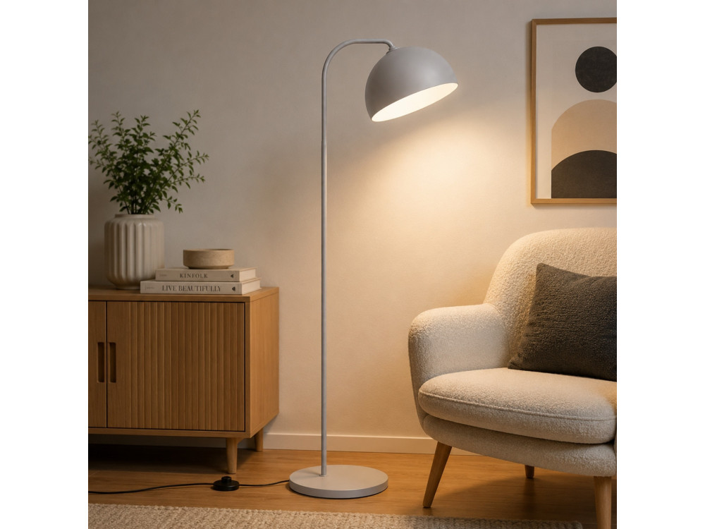 Lampadaire en métal "Yaka" - 51 x 51 cm - Gris