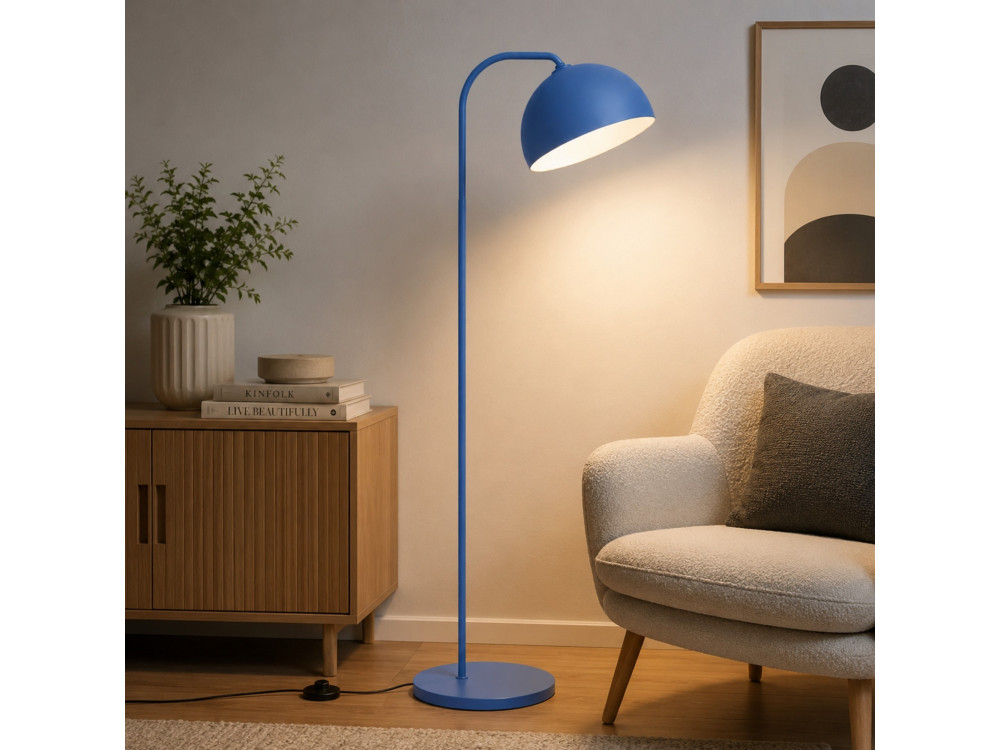 Lampadaire en métal "Yaka" - 51 x 51 cm - Bleu