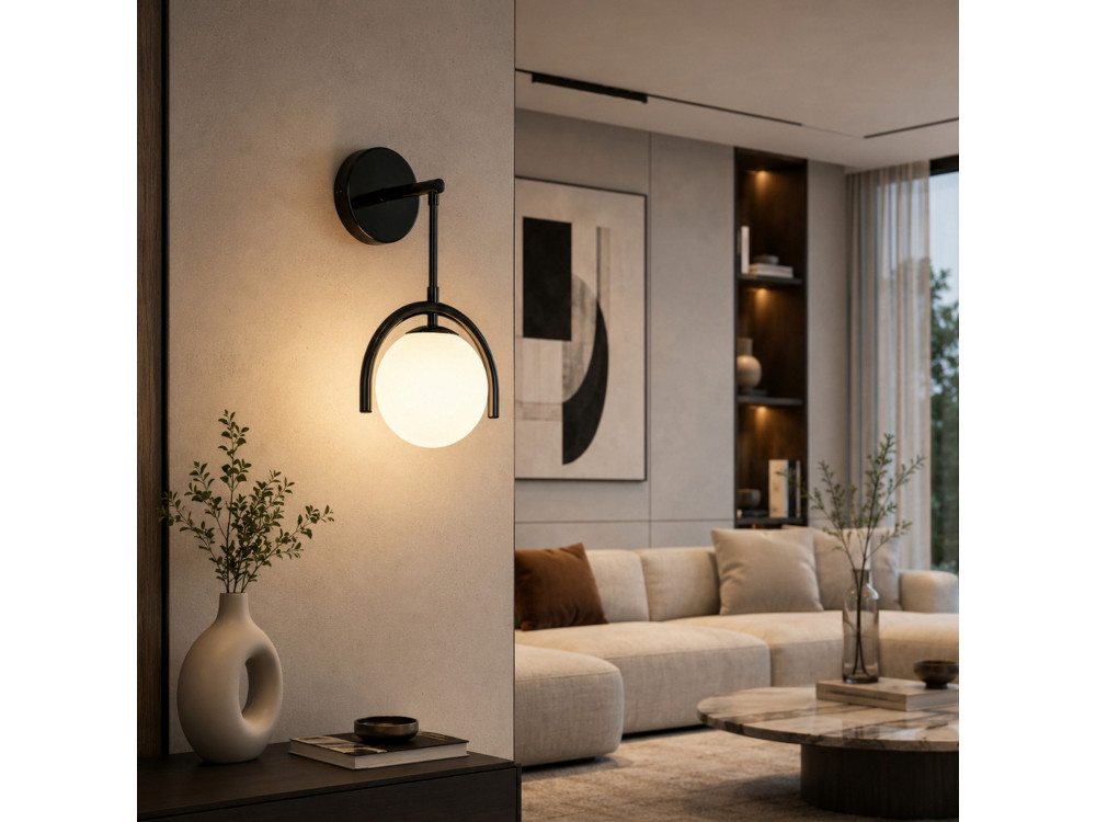 Applique murale en métal "GEDIK-20445" - 20 x 20 cm - Noir
