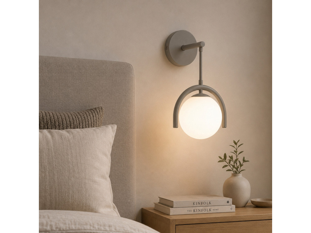 Applique murale en métal "GEDIK-20445" - 20 x 20 cm - Gris