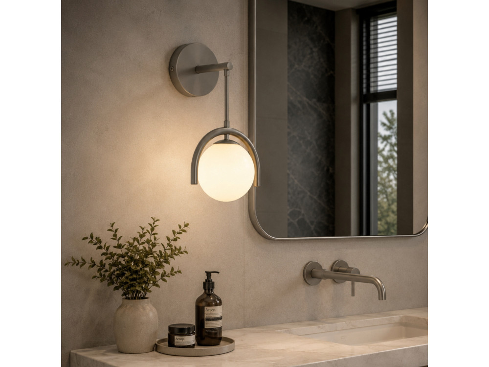 Applique murale en métal "GEDIK-20445" - 20 x 20 cm - Gris