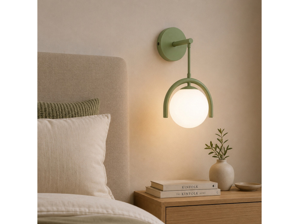 Applique murale en métal "GEDIK-20445" - 20 x 20 cm - Vert Menthe