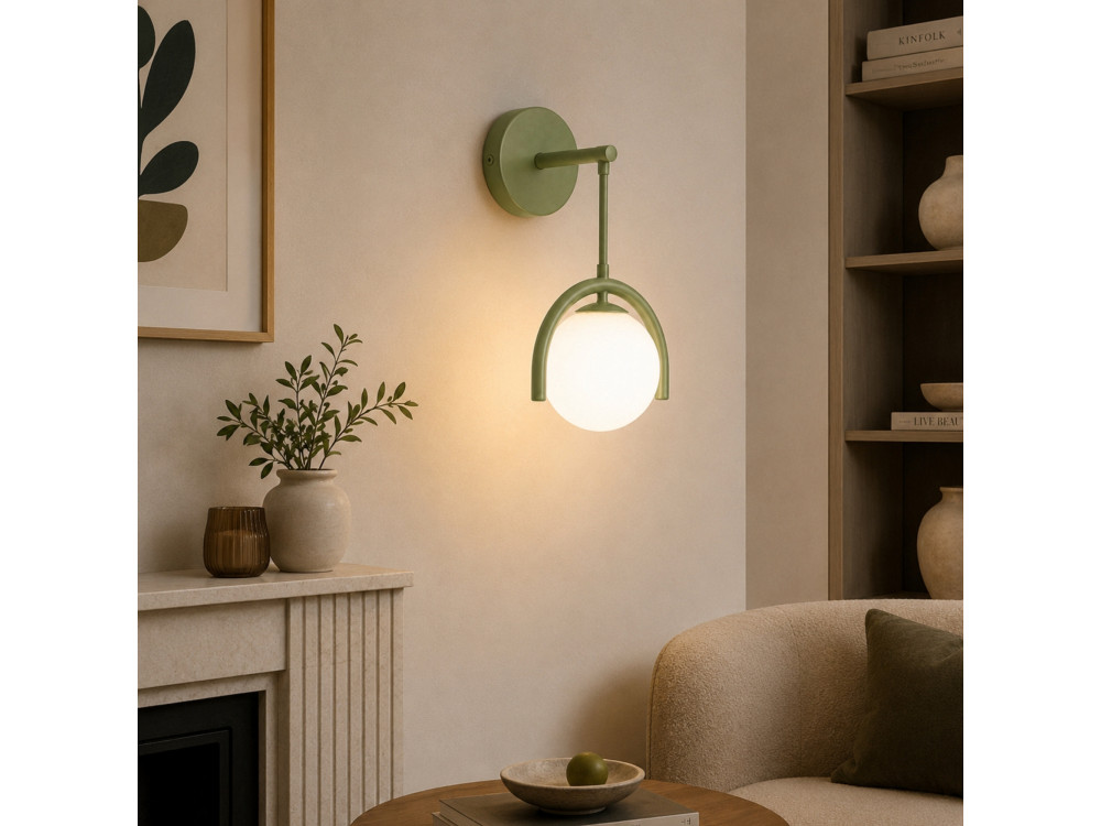 Applique murale en métal "GEDIK-20445" - 20 x 20 cm - Vert Menthe