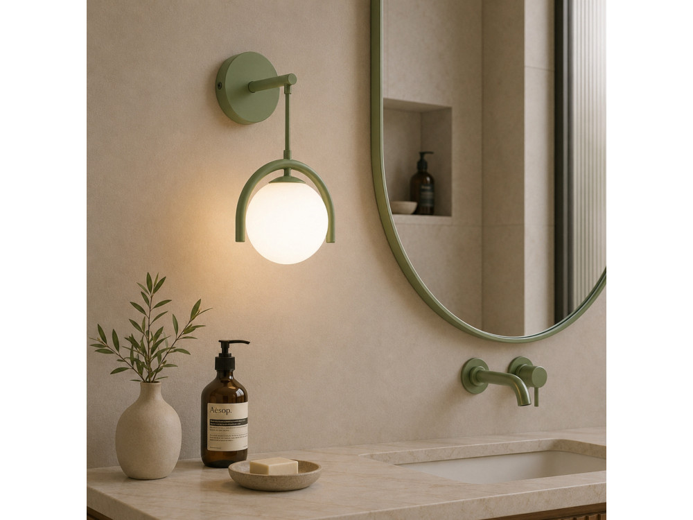 Applique murale en métal "GEDIK-20445" - 20 x 20 cm - Vert Menthe