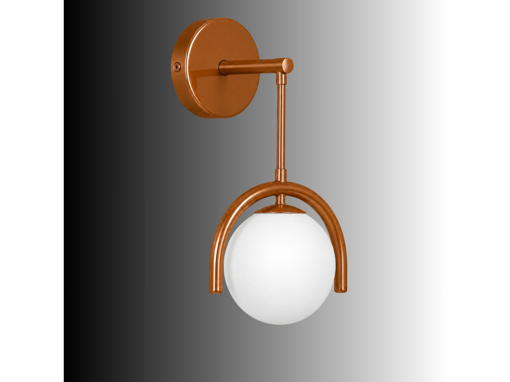 Applique murale en métal "GEDIK-20445" - 20 x 20 cm - Marron / Orange