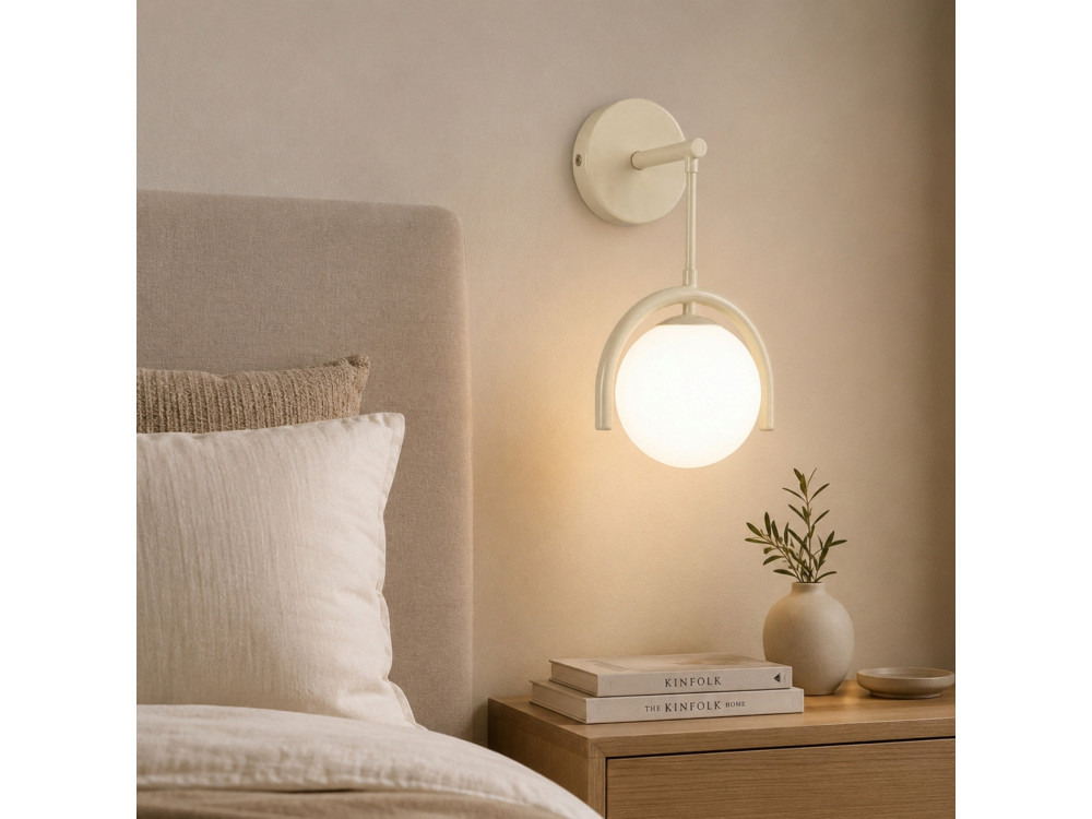 Applique murale en métal "GEDIK-20445" - 20 x 20 cm - Beige