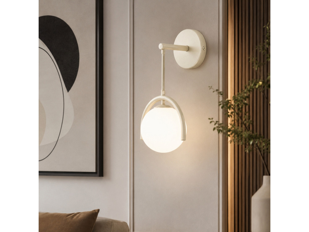 Applique murale en métal "GEDIK-20445" - 20 x 20 cm - Beige