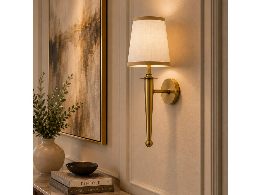 Applique murale en métal "Milano" - 22 x 22 cm - Beige