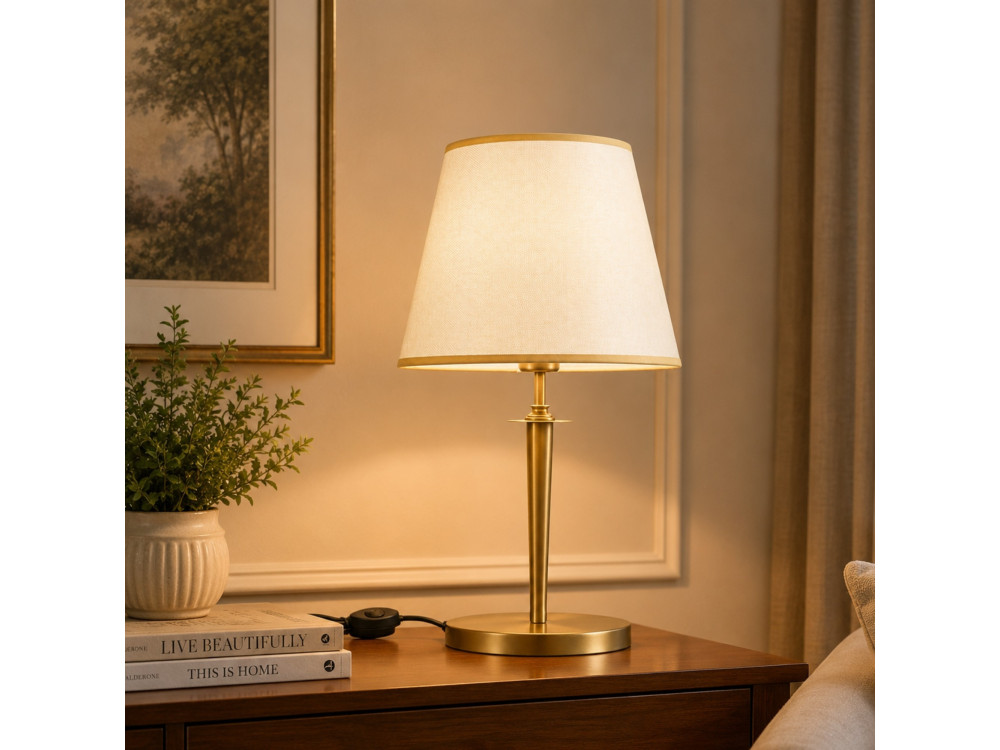 Lampe de table en métal "Milano" - 31 x 31 cm - Beige