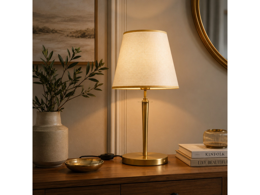 Lampe de table en métal "Milano" - 31 x 31 cm - Beige