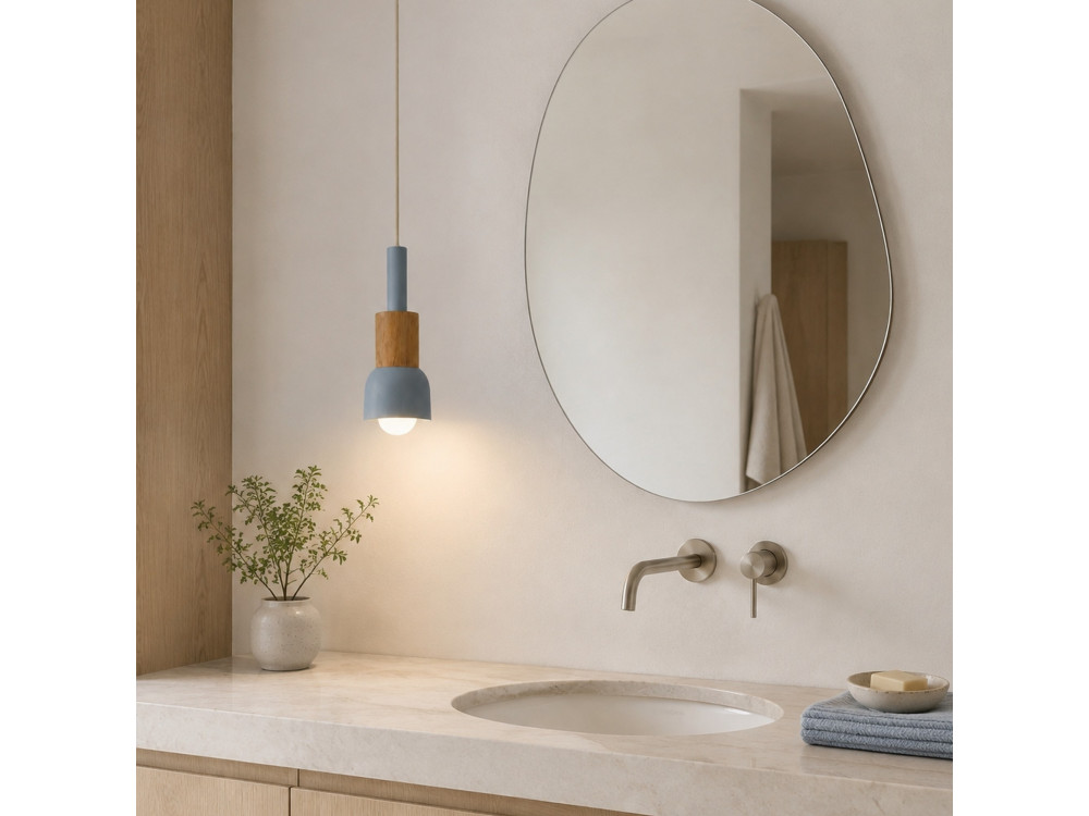 Lampe suspendue en métal "Elwood" -10 x 25 cm - Bleu