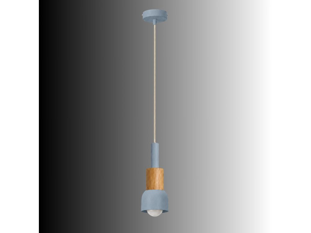 Lampe suspendue en métal "Elwood" -10 x 25 cm - Bleu