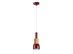 Lampe suspendue en métal "Elwood" -10 x 25 cm - Rouge