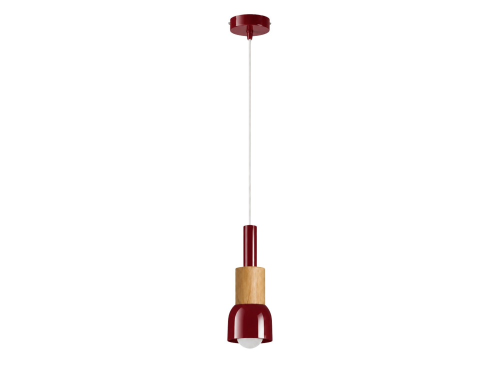 Lampe suspendue en métal "Elwood" -10 x 25 cm - Rouge