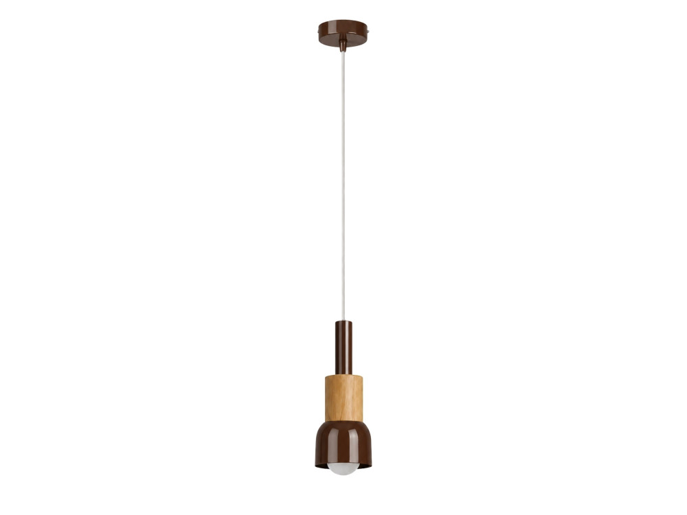 Lampe suspendue en métal "Elwood" - 10 x 25 cm - Marron