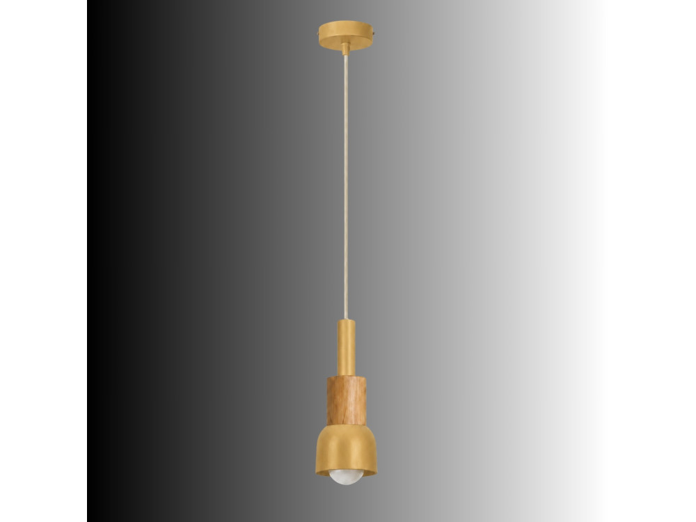 Lampe suspendue en métal "Elwood " - 10 x 25 cm - Jaune