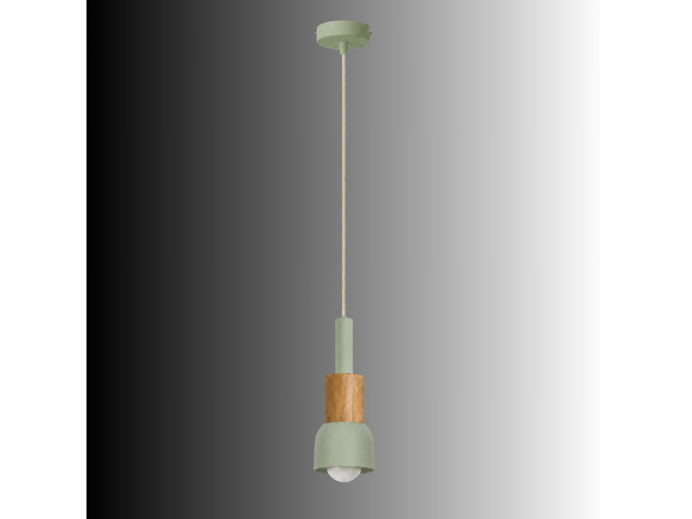 Lampe suspendue en métal " Elwood " -  10 x 25 cm - Vert