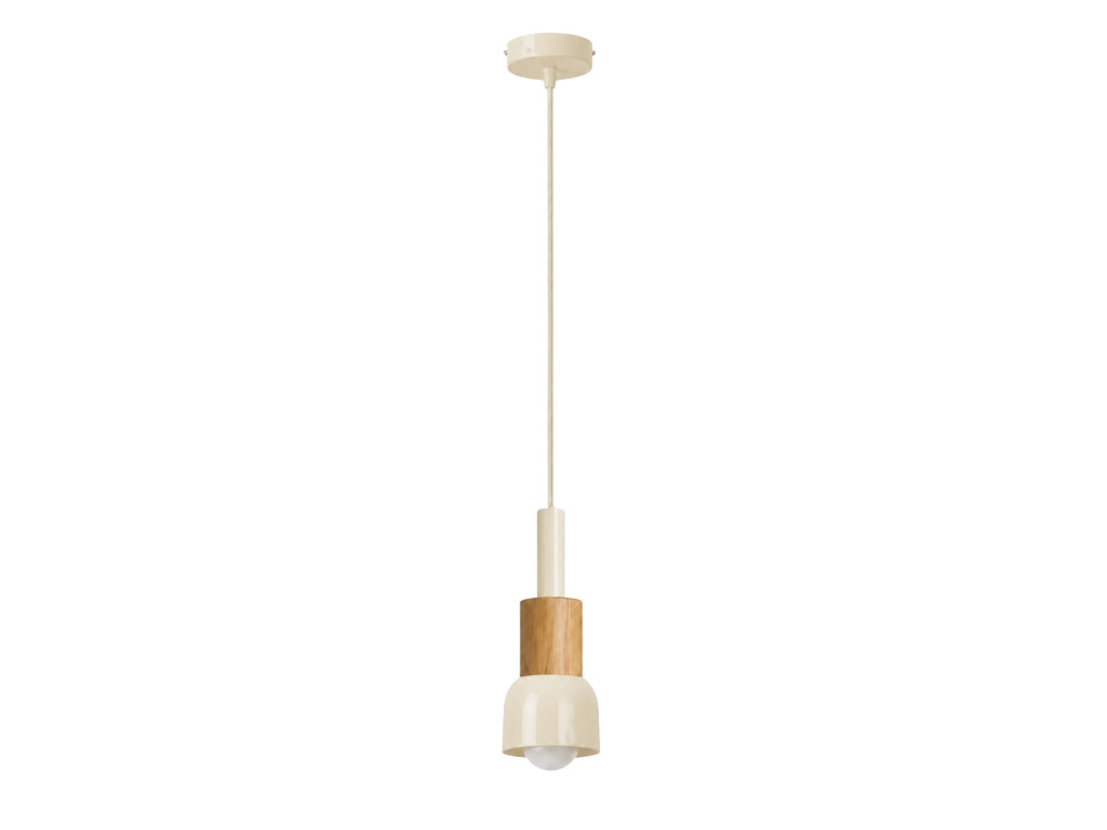 Lampe suspendue en métal "Elwood" - 10 x 25 cm - Beige