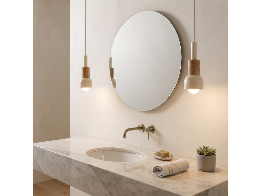 Lampe suspendue en métal "Elwood" - 10 x 25 cm - Beige