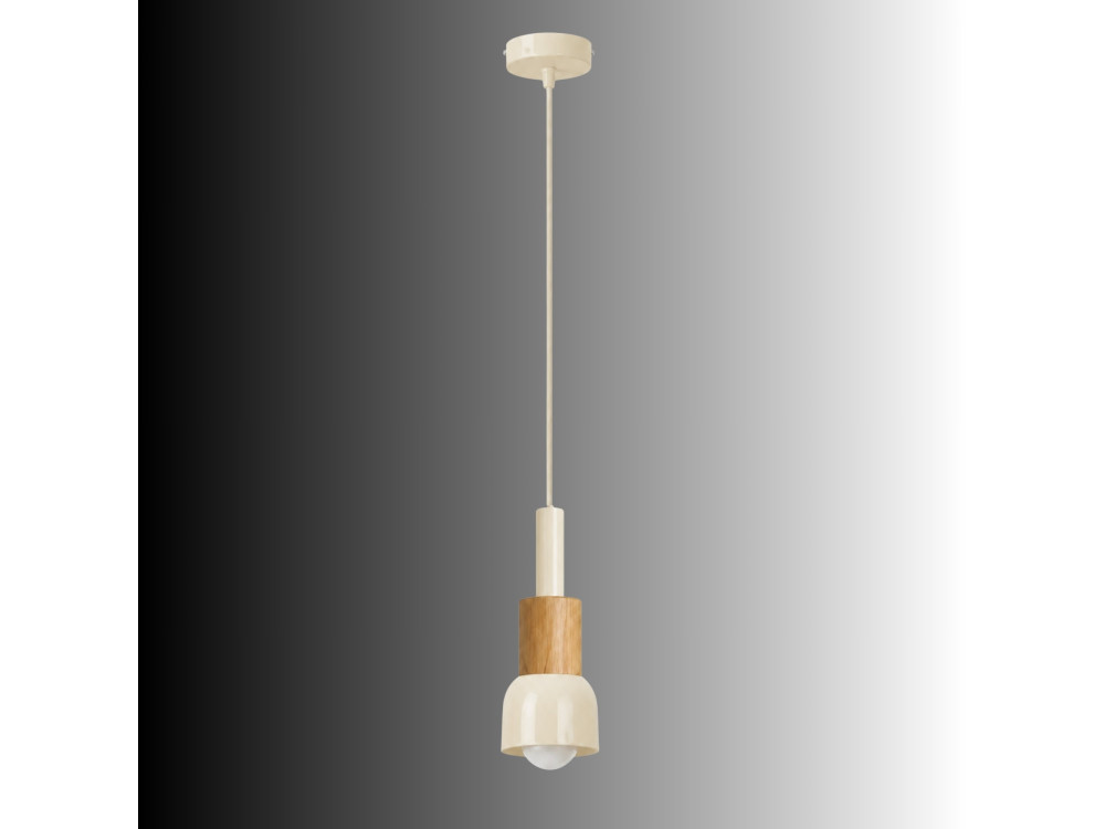 Lampe suspendue en métal "Elwood" - 10 x 25 cm - Beige