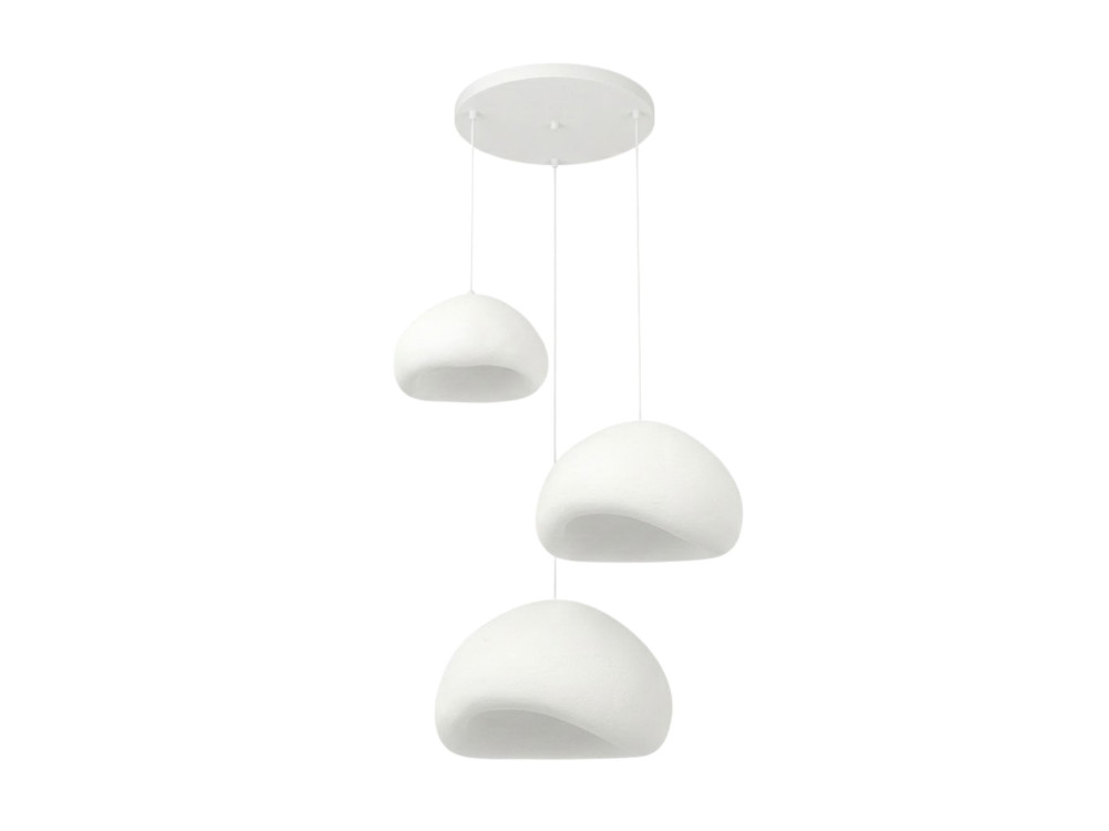 Lustre en métal " Loval " - Hauteur réglable 50 - 115 cm - Blanc